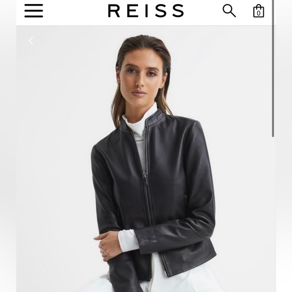 Reiss Jackets & Blazers - Reiss Leather Collarless Jacket